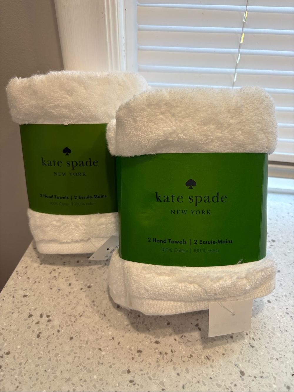NWT kate spade New York White Hand Towels - Two sets of 2